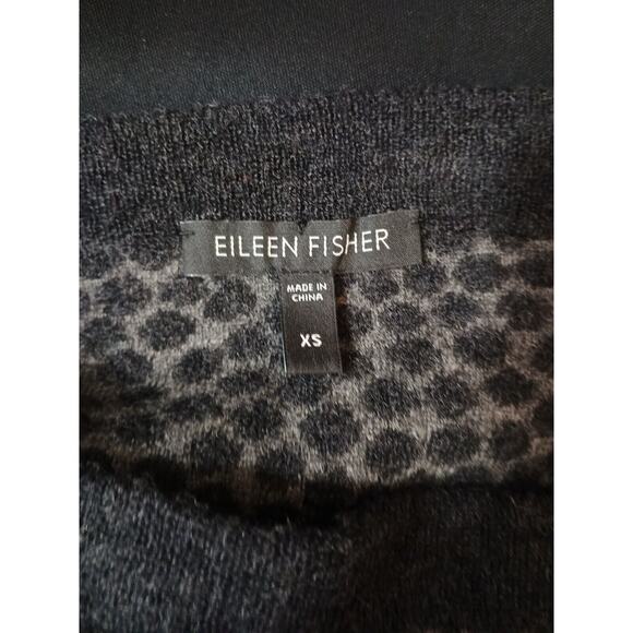 Eileen Fisher Skirt XS Merino Wool Felted Knit Polka Dot Jacquard Pencil Gray - Picture 3 of 5